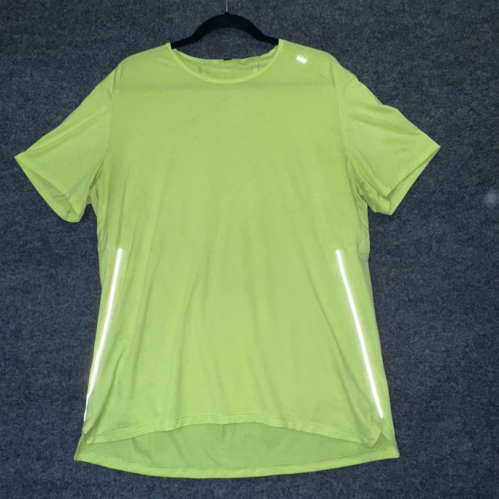 Lululemon Metal Vent Tech Short Sleeve Shirt Mens Neon Lime Green Reflective XL‎